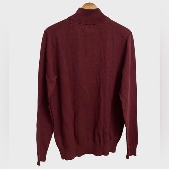 NWT Daniel Hechter Paris 1/4 Zip Cotton Cashmere Sweater Men's Size M Burgundy - Picture 8 of 13